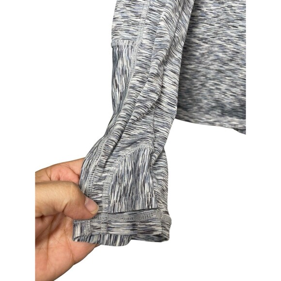 Athleta Mendoza 1/2 Zip Shirt Thumb Holes‎ Space Dye Running Gray Womens Small - Picture 4 of 10